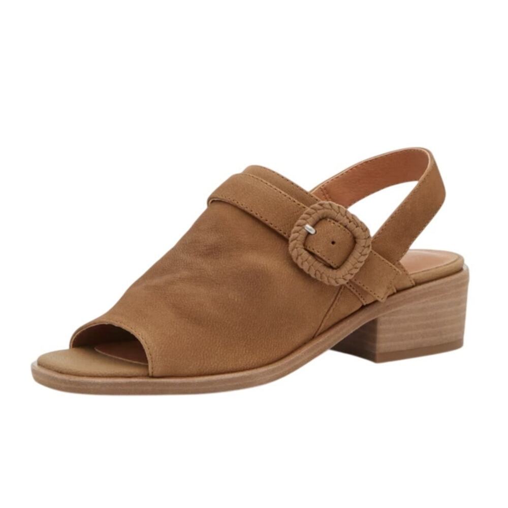 Lucky Brand Womens Badret Heel Sandals Size 6 M EU 36 Dark Tan Suede NIB